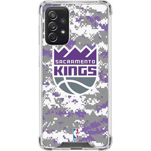 NBA Sacramento Kings Purple Digi Camo Galaxy A72 5G Clear Case